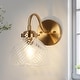 preview thumbnail 10 of 10, Draki Mid-century Modern Gold Unique Dome Glass Bathroom Light Crooked Vintage Armed Wall Sconce - W 6.7" x H 8.7" x D 10.6"