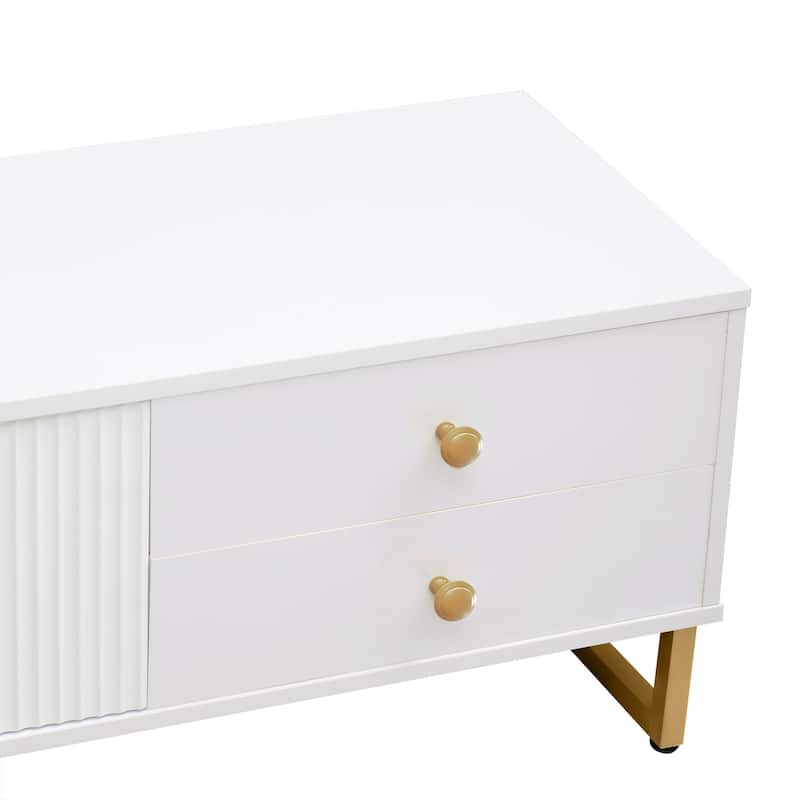Wood TV Stand for 65" TV, Entertainment Center w/ Lrregular Legs TV Media Console Table w/ Storage, TV Console Cabinet