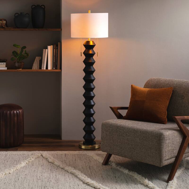 Zona Geometric Modern Floor Lamp - 62"H x 17"W x 17"D