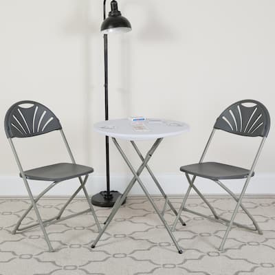 Plastic Fan Back Folding Chair (Set of 2)