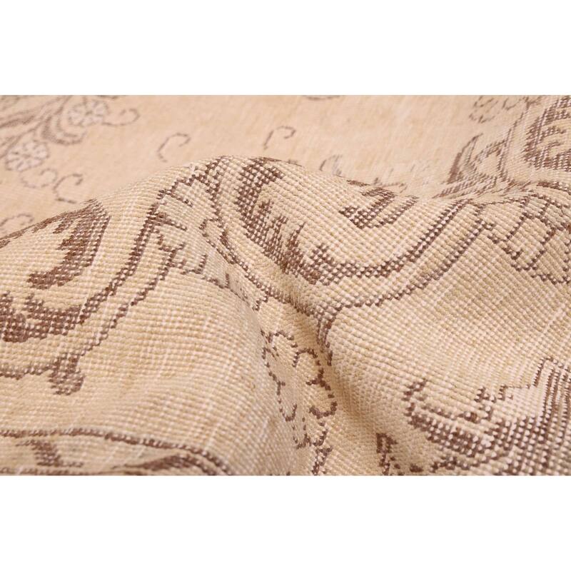 ECARPETGALLERY Hand-knotted Antalya Vintage Khaki Wool Rug - 9'0 x 11'8