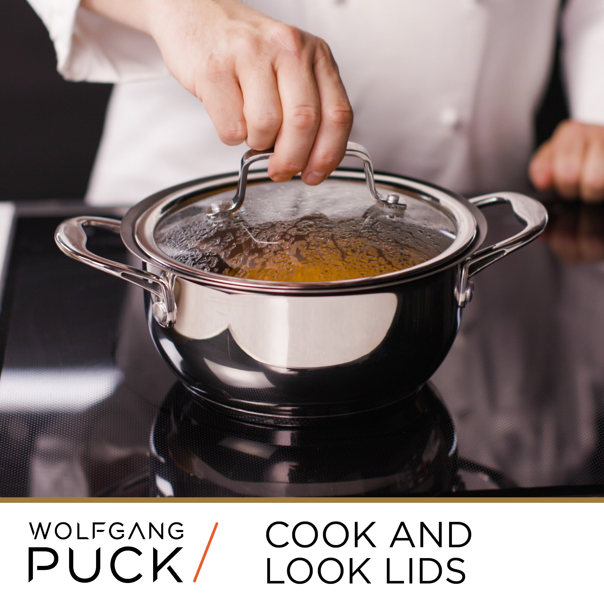 Wolfgang Puck 6-Piece Stainless Steel Pots and Pan Set, Scratch-Resistant  Non-Stick Cookware, Clear Tempered glass - On Sale - Bed Bath & Beyond -  32912378