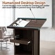 preview thumbnail 6 of 10, Wood Podium Stand, 44" Tall Wooden Lectern With Mic Stand Space, 1 Sliding Shelf With Cup Holder And 1 Fixed Shelf