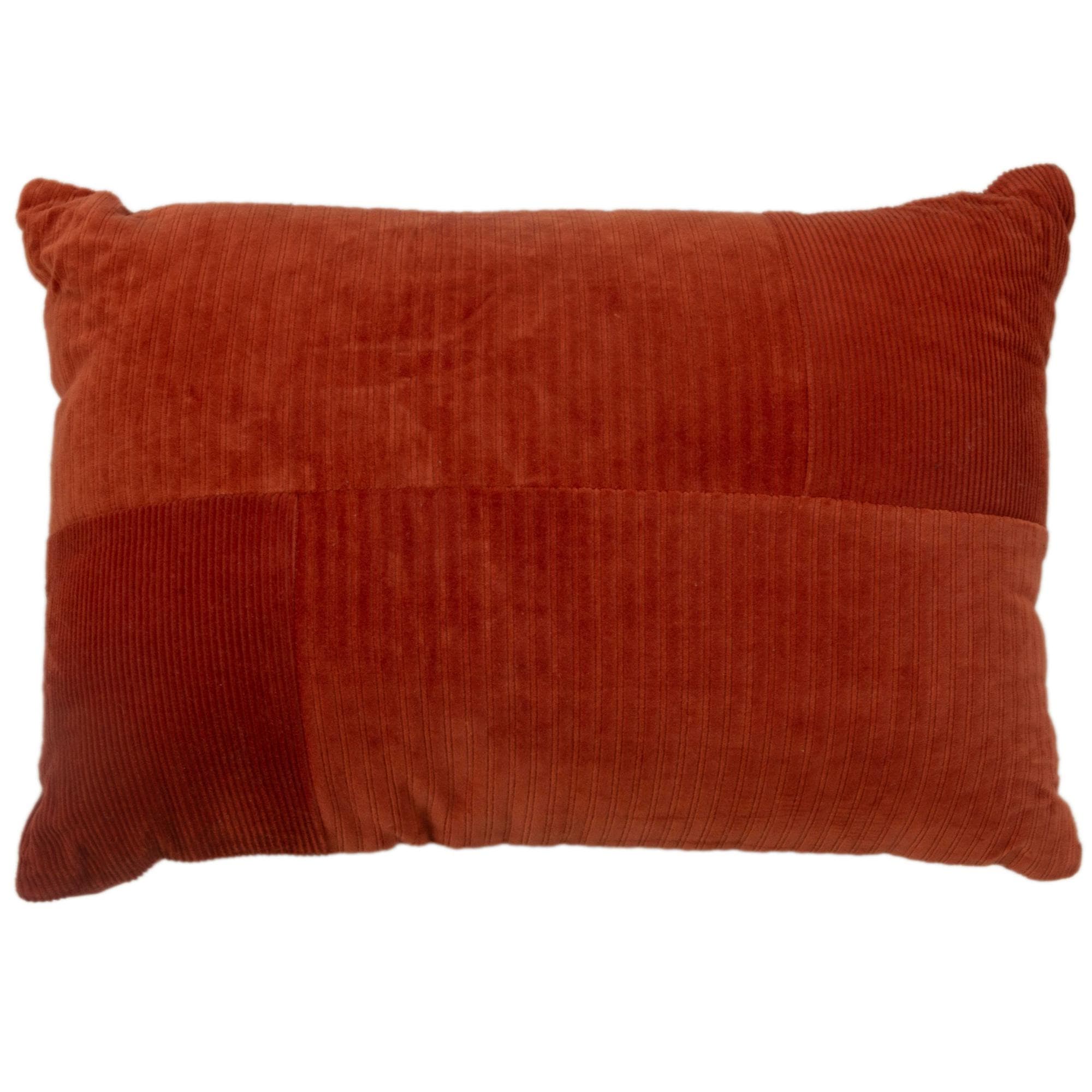Rizzy Home Solid Corduroy Modern Pattern Blocked Throw Pillow