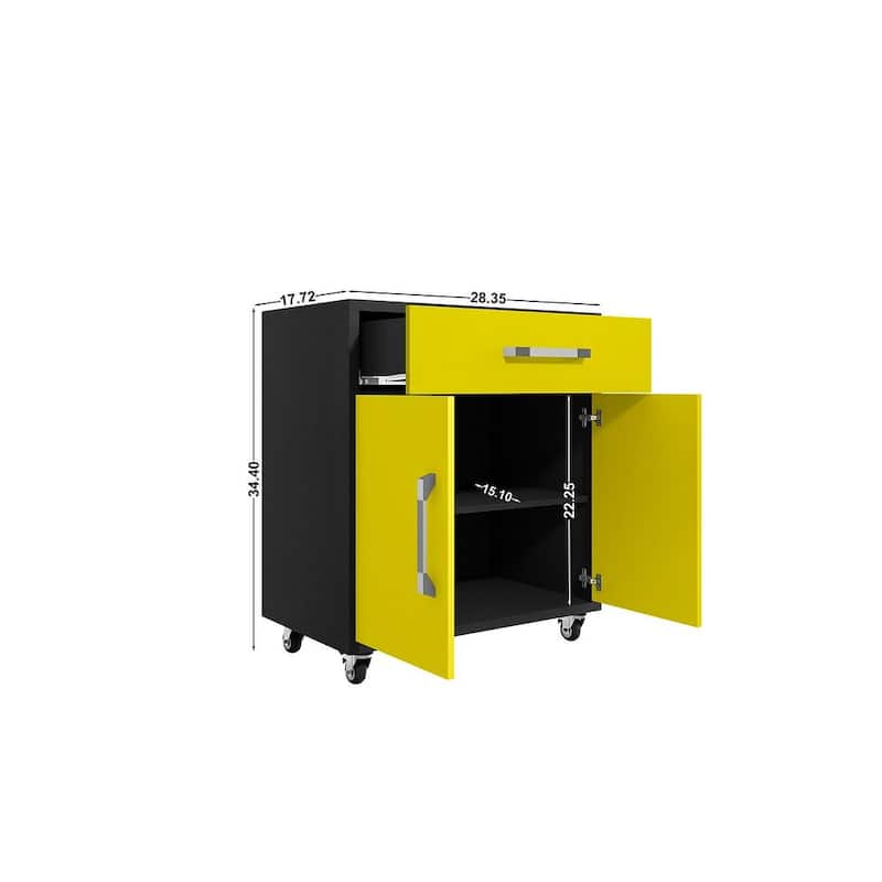 Manhattan Comfort Eiffel Mobile Garage Cabinet (Set of 2)