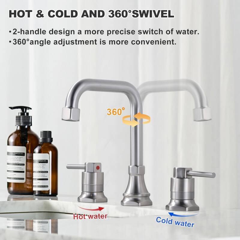 WOWOW Modern-Style Bathroom Faucet with Pop-Up Drain