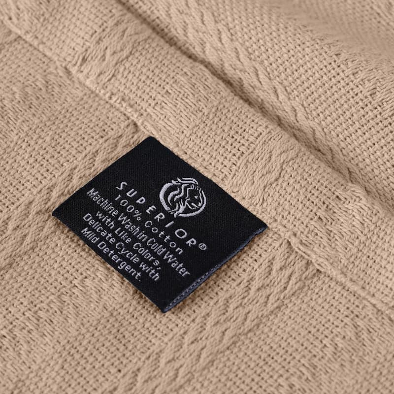 Superior Clara Cotton Textured Striped Lightweight Woven Blanket