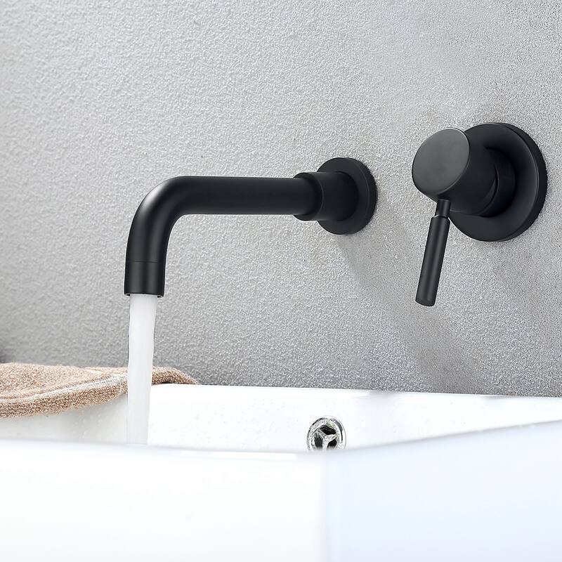 1.2 GPM Matte Black Wall Mounted Bathroom Faucet