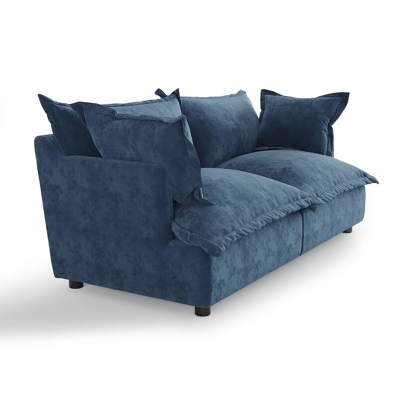 80"W Upholstered Chenille Comfy Cloud Couch Modular Sectional Sofa