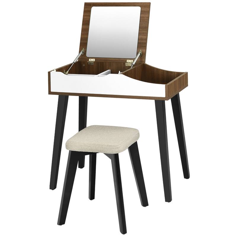Costway Vanity Table Set with Flip Top Mirror Dressing Makeup Study - See details