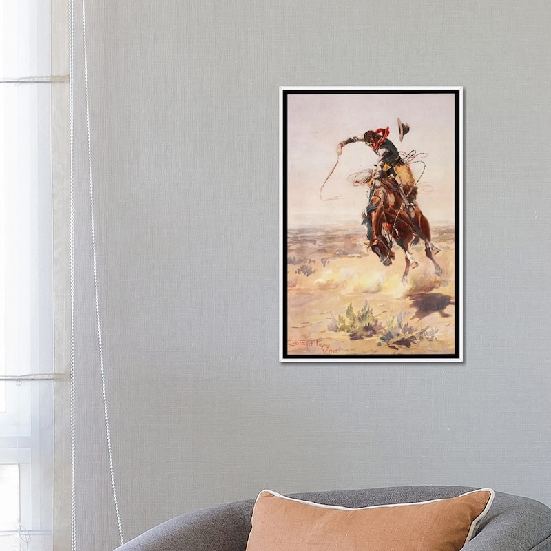 iCanvas "A Bad Hoss" by Charles Marion Russell Framed Canvas Print