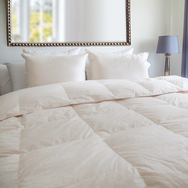 Weatherproof Vintage White Natural Organic Cotton Down-Alternative King Comforter, Beige