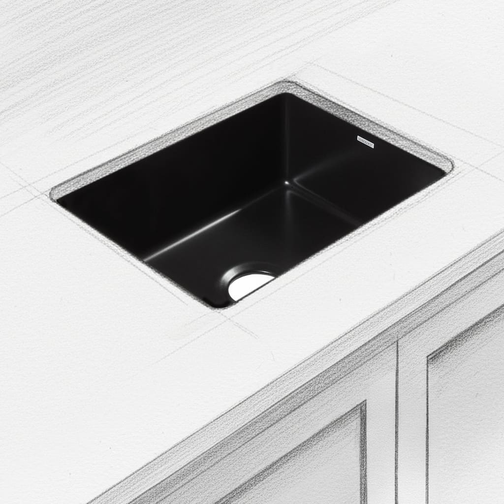 Eden Matte Black Fireclay 23" Single Bowl Undermount Kitchen Sink and Drain