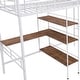 preview thumbnail 6 of 26, Modern Twin Size Metal Loft Kids Bed with Built-in Desk,Ladder,Guardrail and Storage Shelves