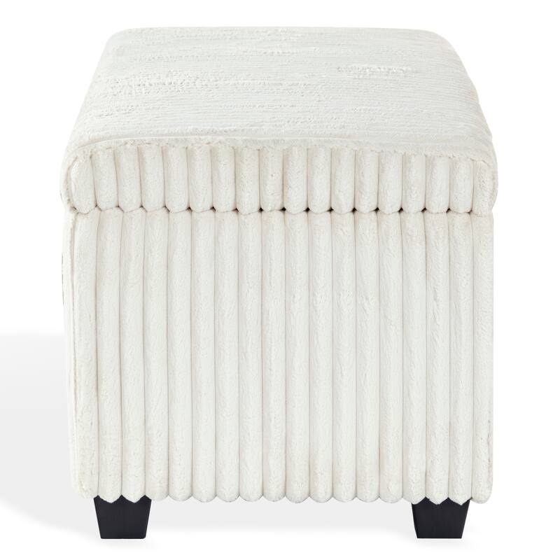 SAFAVIEH Couture Lynzie Plush Corduroy Storage Bench - 55"W x 21"D x 19"H