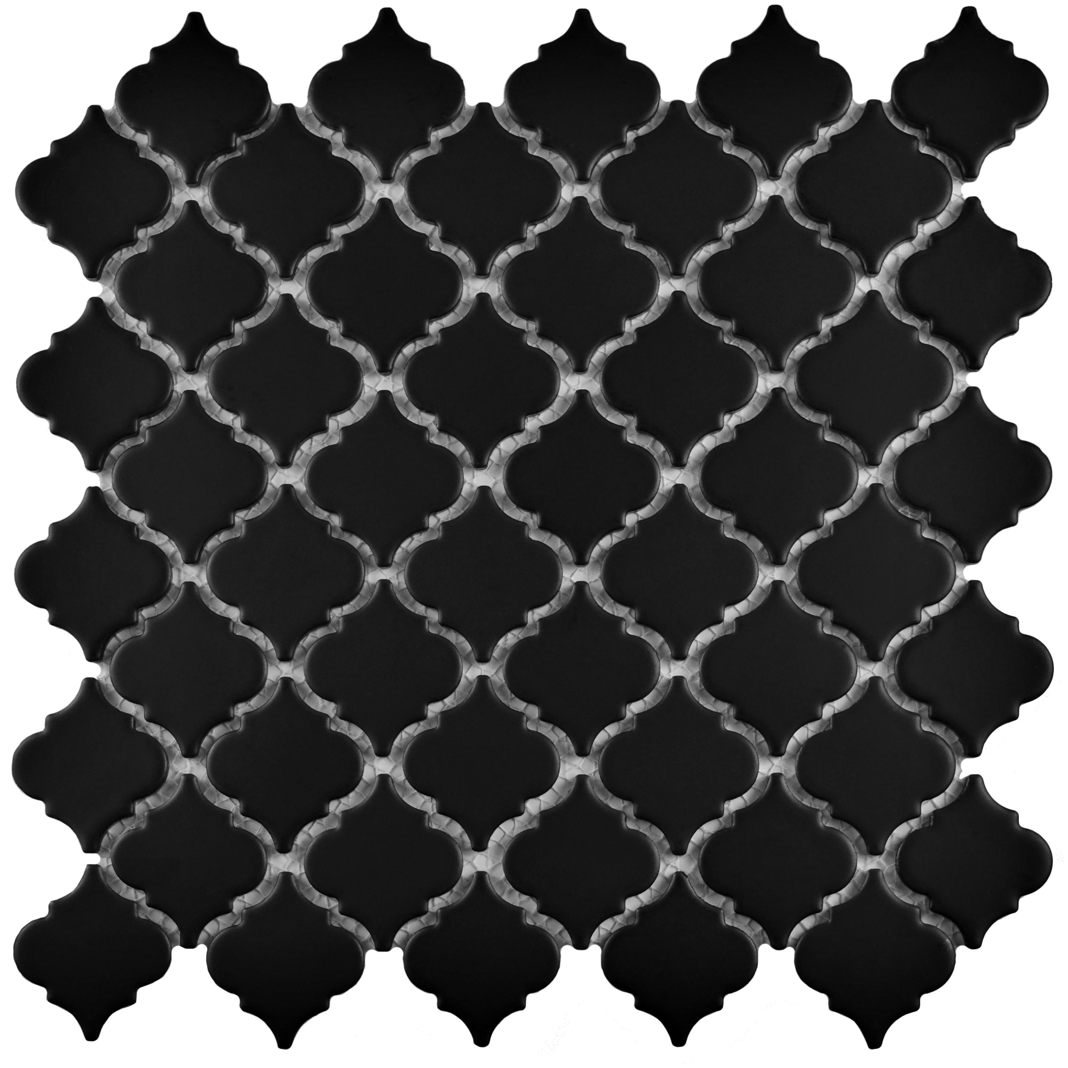 Merola Tile Hudson Tangier Matte Black 12-3/8" x 12-3/8" Porcelain Floor and Wall Tile