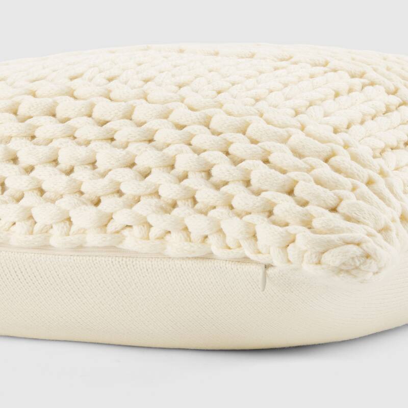 Cozy Chunky Knit Acrylic Decor Throw Pillow