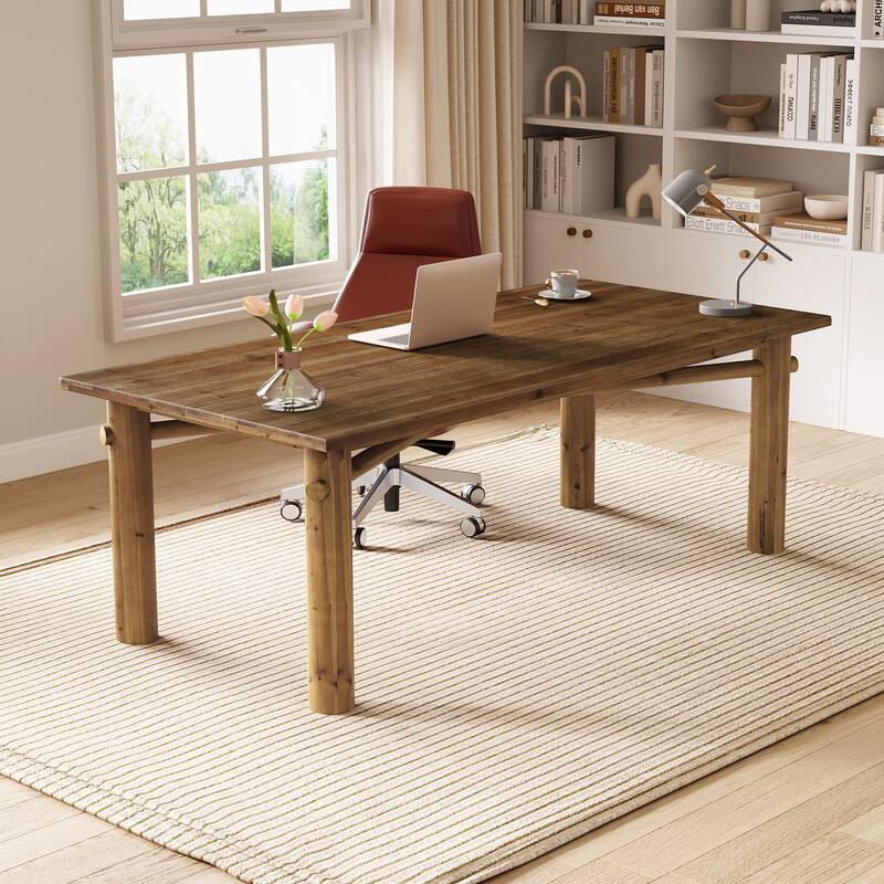 62.99 Inch Solid Wood Home Office Desk