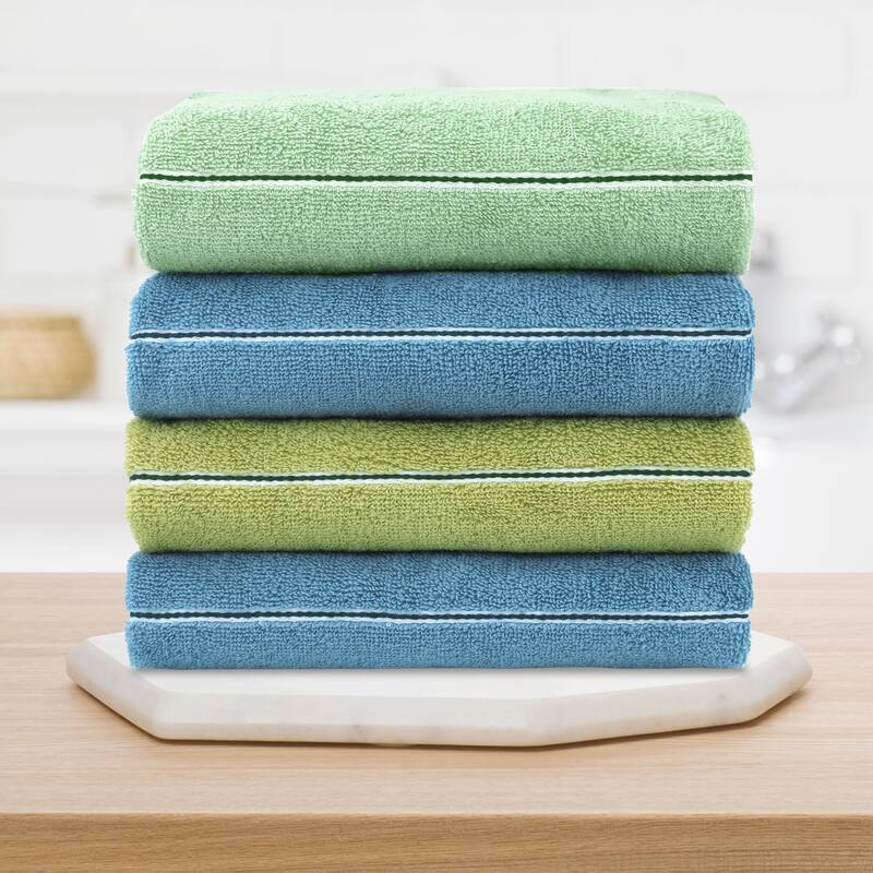 Striped Checked Hand Towels, Absorbent Soft Decorative Towel for Bathroom, Kitchen, Salon, Spa