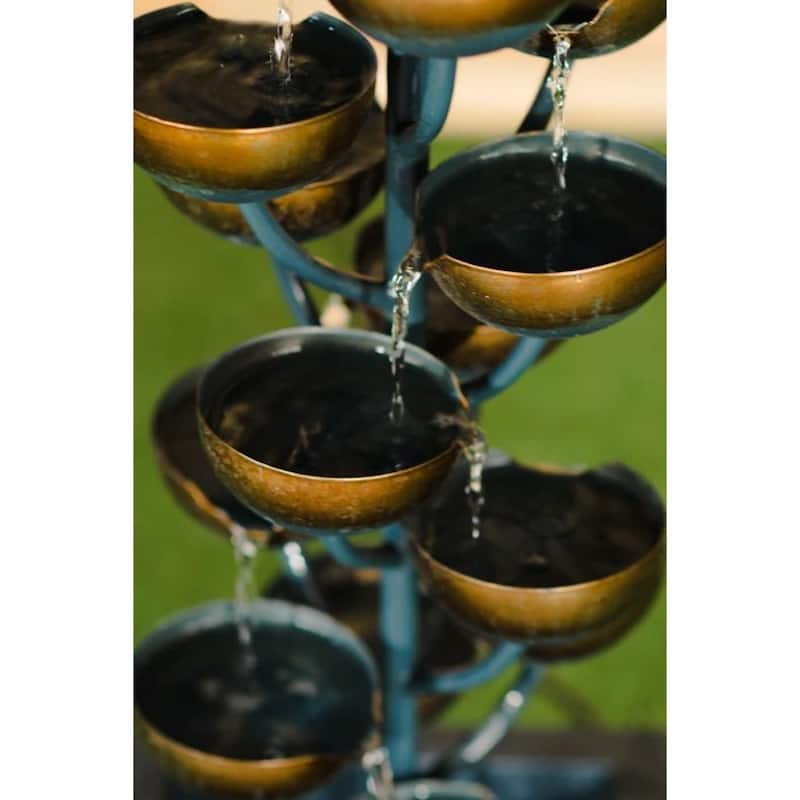 Stacked Cups Cascading Outdoor Garden Fountain - 37.5"