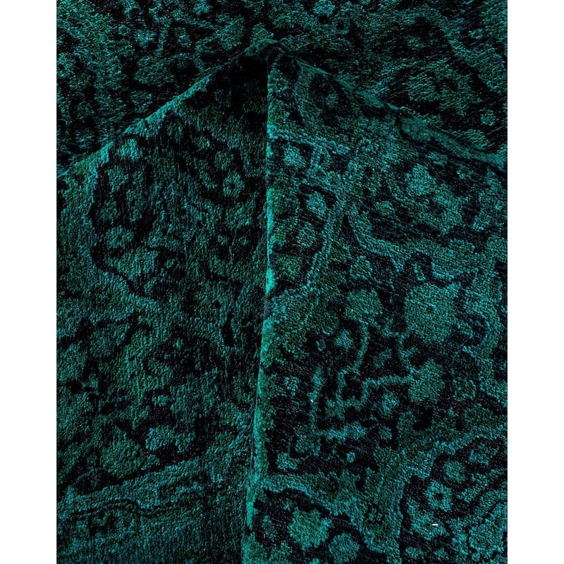 Fine Vibrance, One-of-a-Kind Hand-Knotted Area Rug - Green, 6' 1" x 6' 1" - 6' 1" x 6' 1"