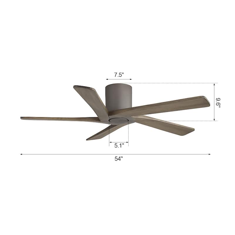 MLiAN 5 Solid Wood Blades Indoor Flush Mount Ceiling Fan with Remote