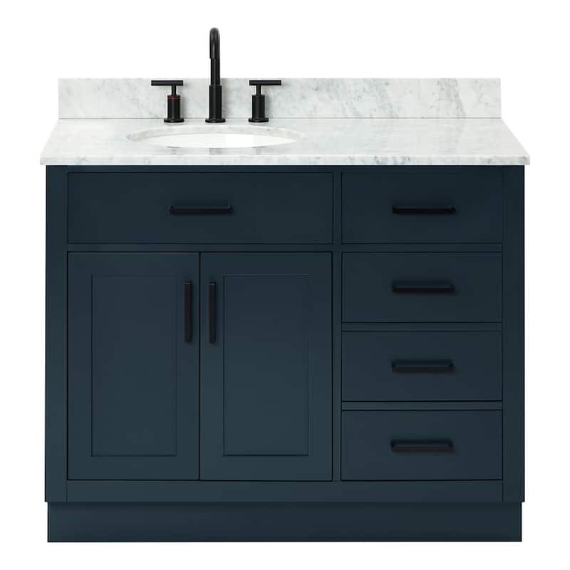 Ariel T043SLCW2OVO Hepburn 43" Free Standing Single Basin Vanity Set - Midnight Blue