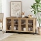 preview thumbnail 54 of 62, WAMPAT Multifunctional Sideboard Buffet Cabinets with Glass Doors, Modern Sideboard with Adjustable Shelf, Coffee Bar Cabinet 2PCS - Oak