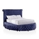 preview thumbnail 12 of 18, Furniture of America Shendae Glam Tufted Velvet Storage Footboard Round Platform Bed