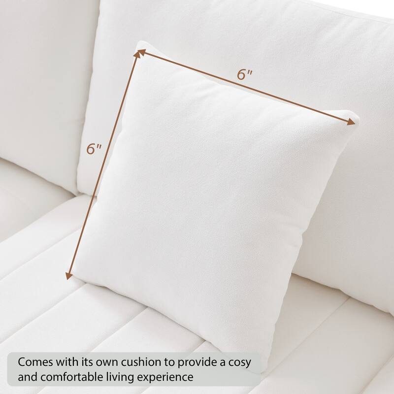 Modular L-Shaped Sectional Sofa with Movable Ottoman, 5 Seat Corner Couch with Throw Pillows, Comfy Cloud Upholstered Sofa