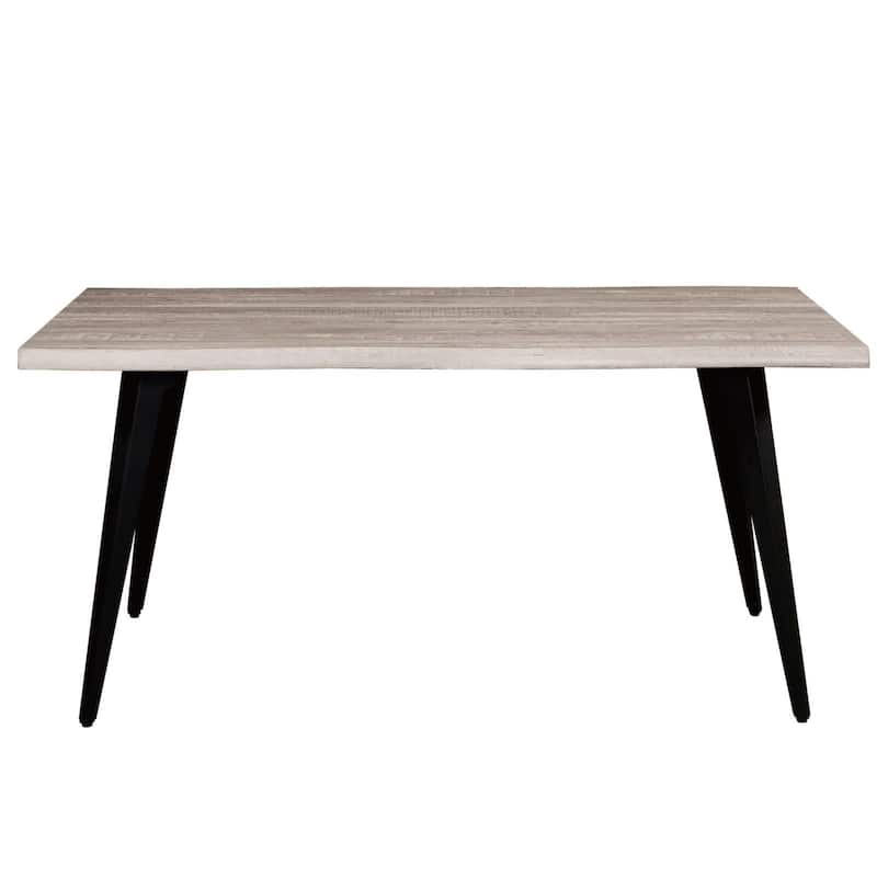 Ravenna Rectangular Dining Table with 63-Inch Wide MDF Tabletop and Powder Coated Metal Legs