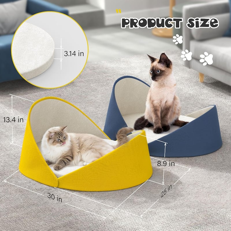 WOWMAX Large Cat Beds for 2 Cats Rest and Sleeping,30 x 25 Inch - N/A