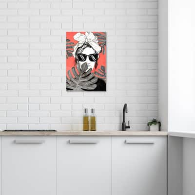 Wynwood Studio Canvas Fashion and Glam Hidden Leaf Gray and Light Gray Glam Wall Art Canvas Print