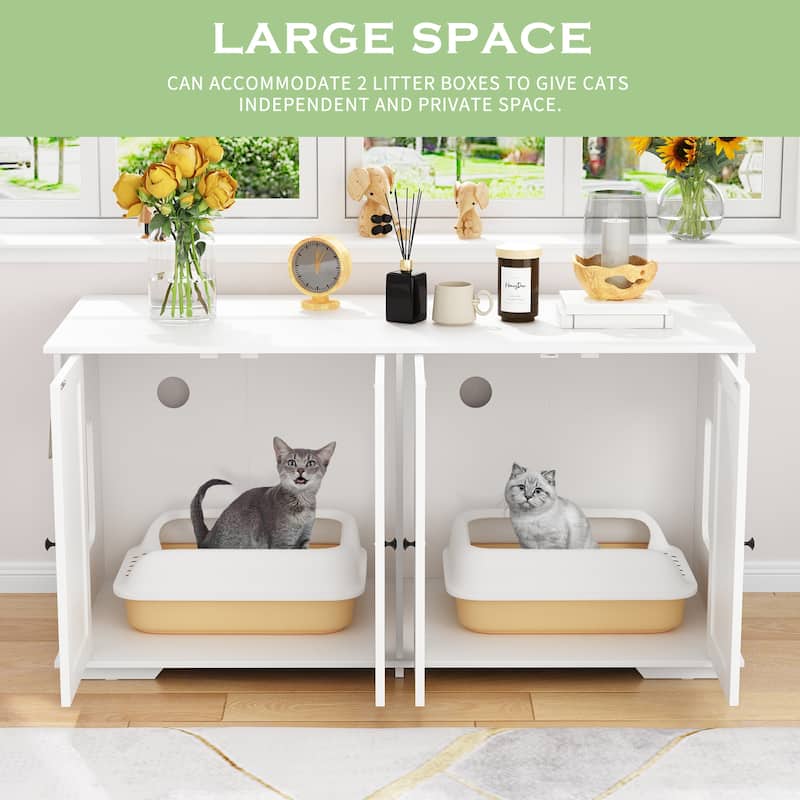 Elegant Dual-Cat Washroom Furniture Magnetic Door and Ventilation Hole