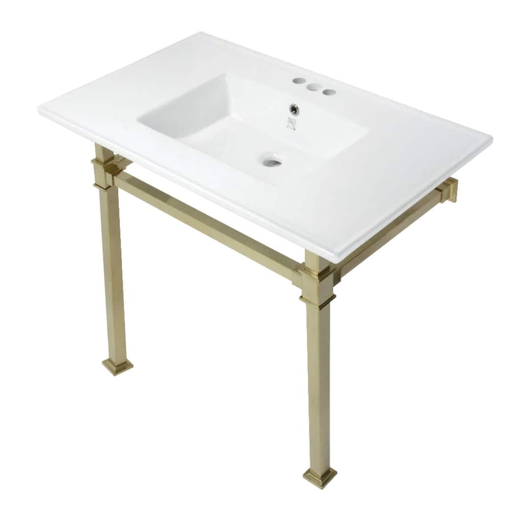 Kingston Brass KVPB37224Q Monarch 37-3/8" Rectangular Ceramic,