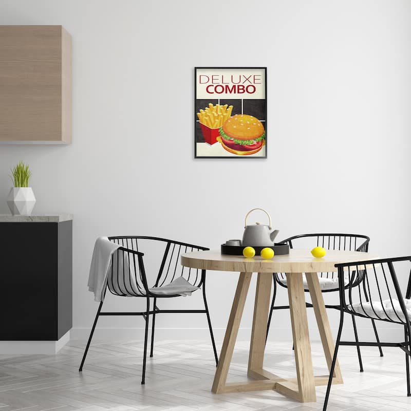 Stupell Deluxe Combo Fast Food Framed Giclee Art Design By Kim Allen