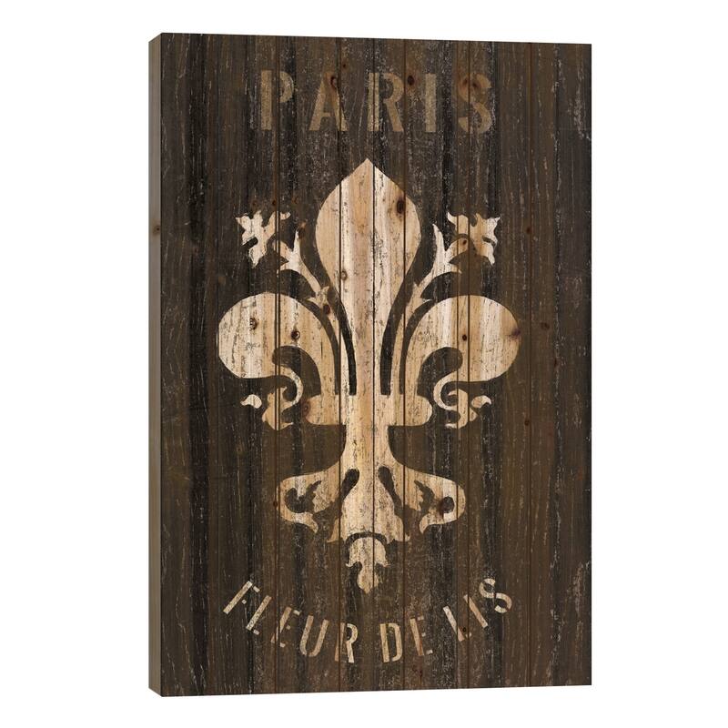 Refurbished Fleur de Lis Print On Wood by Wild Apple Portfolio - Multi-Color - 40x26x1.5
