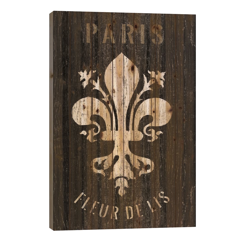 Refurbished Fleur de Lis Print On Wood by Wild Apple Portfolio - Multi-Color