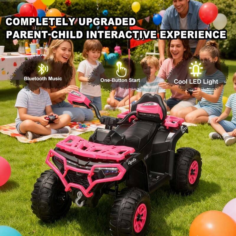 24V Kids Electric ATV Ride-On Toy for Ages 3-8 - Pink