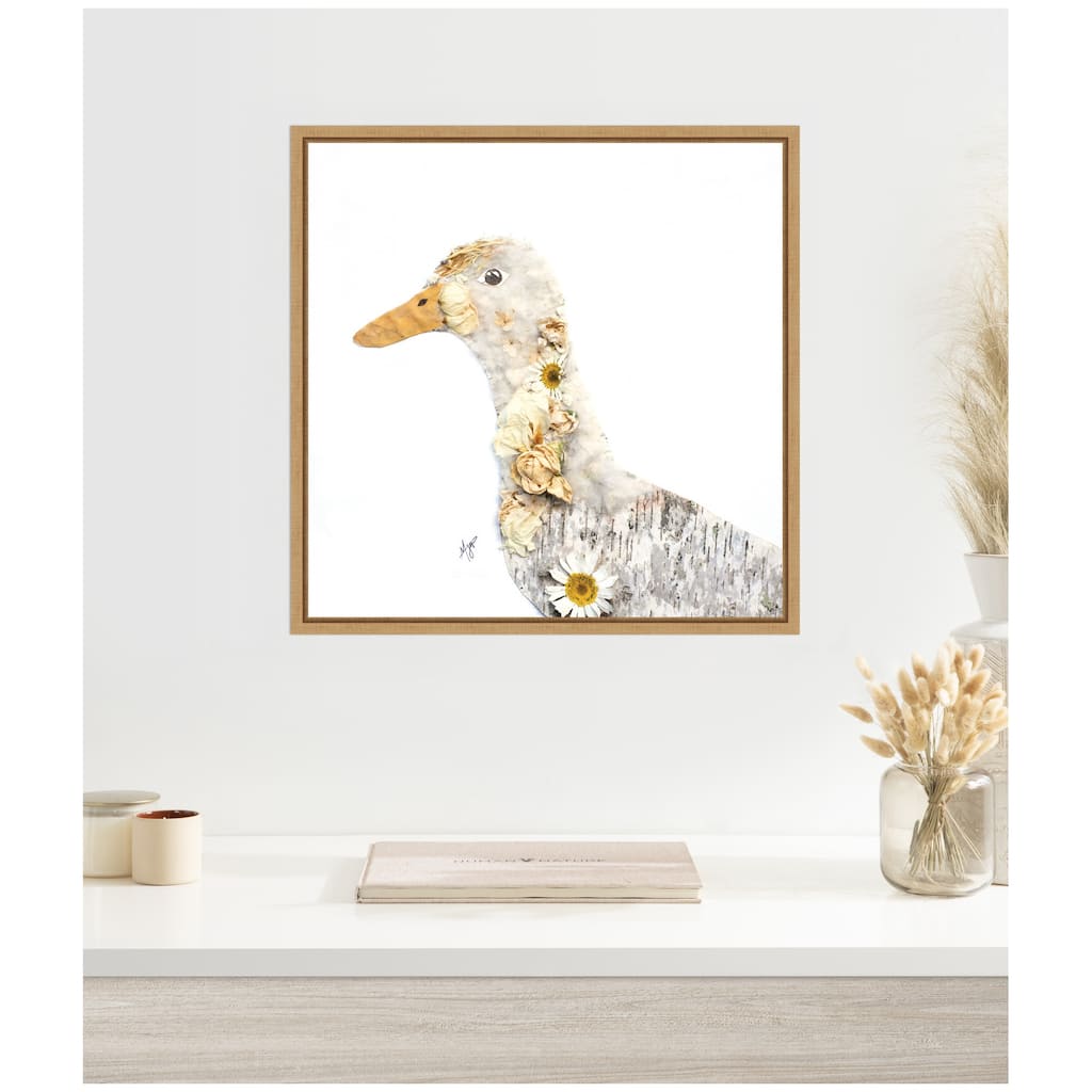 Kate and Laurel Duck No. 1 by Madeline Jeppesen Framed Canvas Wall Art Print