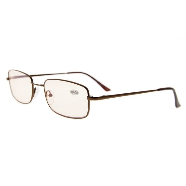Eyekepper Bridge-flex Memory Titanium Mens Womens Spring Hinges Eyeglasses Brown(Amber Lens, +1.75)