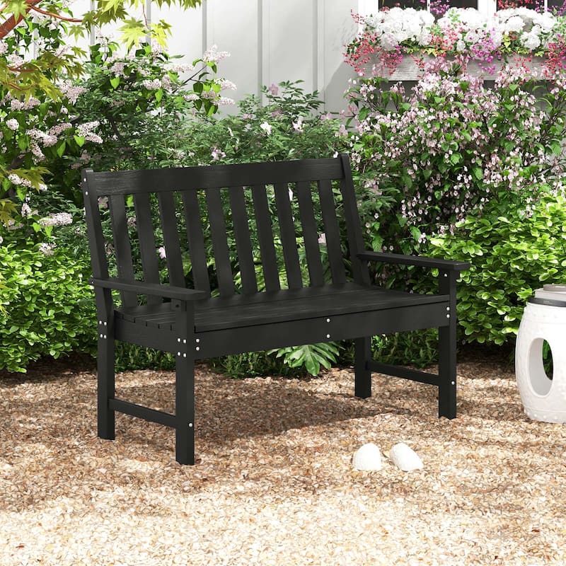 Costway Garden Bench All-Weather HDPE 2-Person Outdoor Bench for Front - See Details