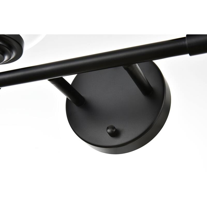 Inzo 1 Light Black and Clear Bath Sconce