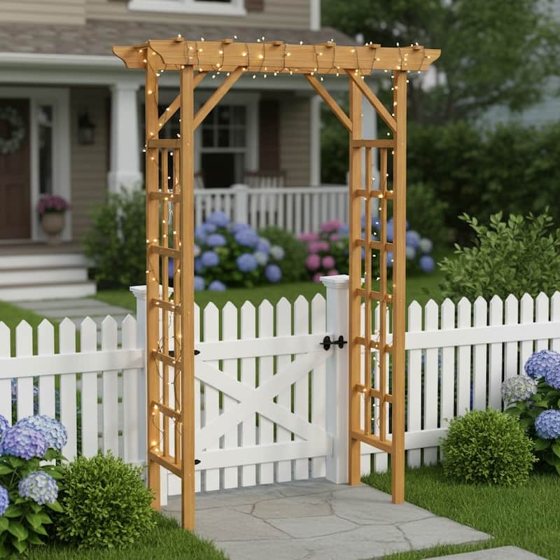 Anmytek Garden Arbor Trellis Outdoor Wedding Arch Plant Climbing Backyard Decor