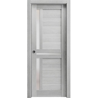 Sliding French Pocket Door with | Veregio 7288 Light Grey Oak with ...