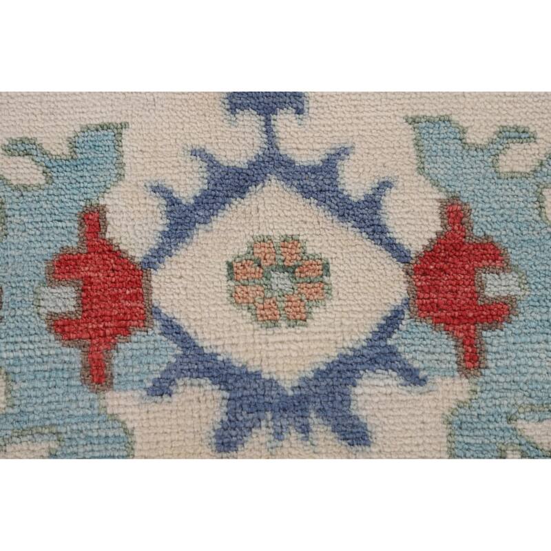 Ivory & Blue Oushak Indian Large Area Rug Handmade Wool Carpet - 10'1"x 13'10"
