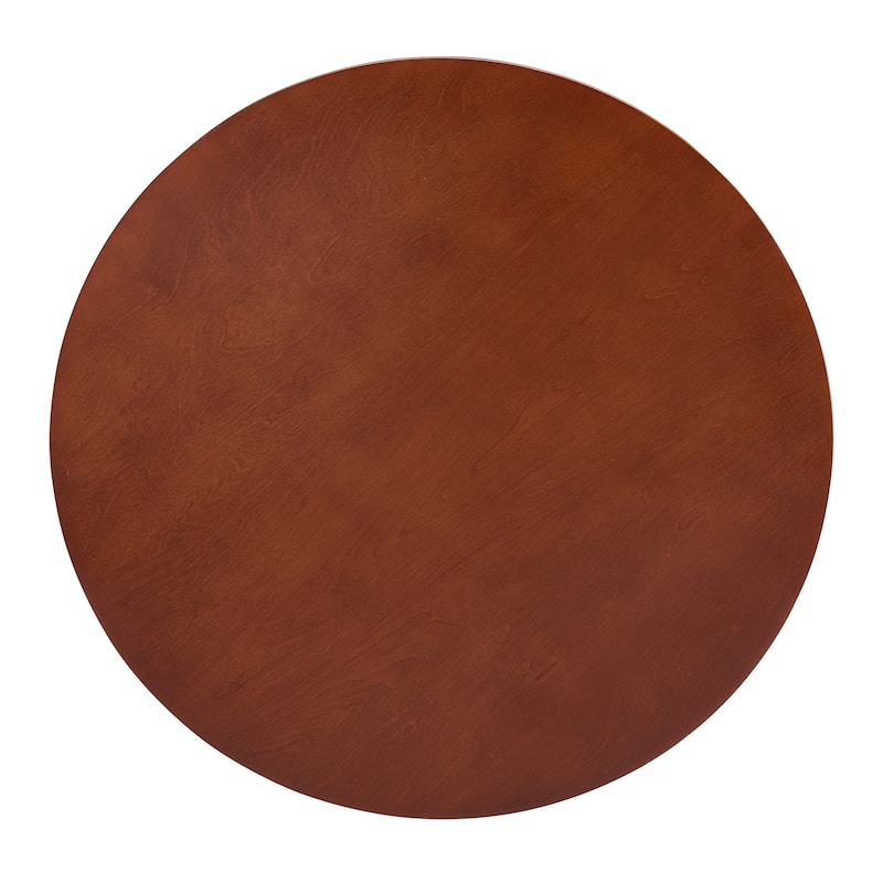 Traditional Round Coffee Table with Open Storage Shelf,2-Tier Storage Wood Center Circle Accent Table for Living Room