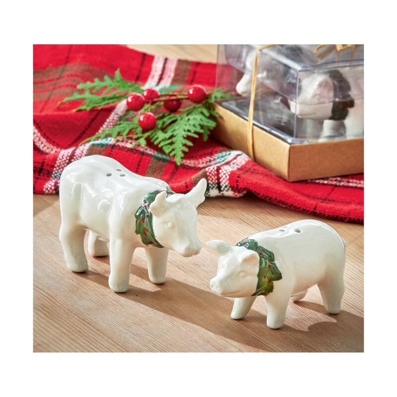Nutmeg & Lola Cow & Pig Salt & Pepper Shaker Set of 2