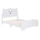 preview thumbnail 5 of 7, Full Size Wood Platform Bed with Bear-Shaped Headboard, Footboard, and Wooden Support