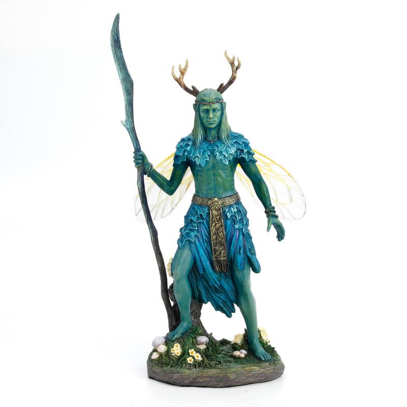 Veronese Design 10.4 H Winged Antler Elven Druid Resin Multicolor